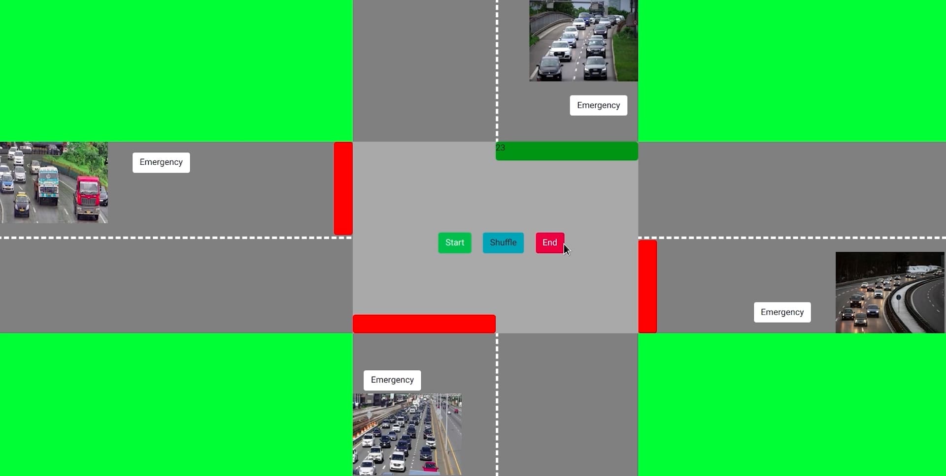 User Interface for the traffic light using Django